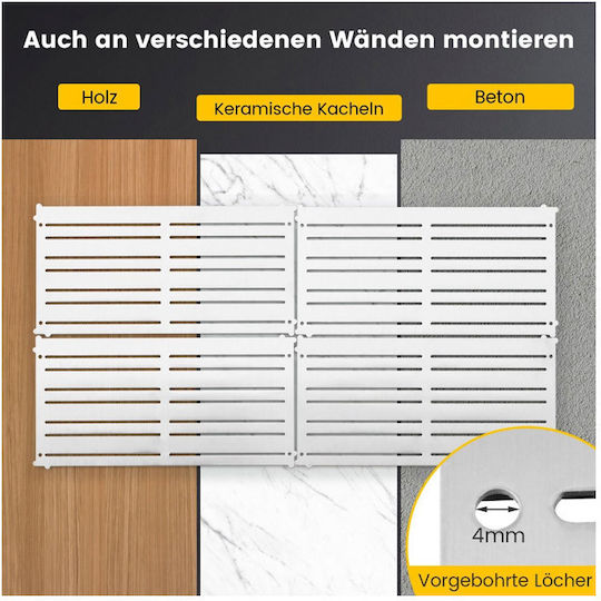 Wall-Mounted Metal Magnetic Tool Storage System 4 Panels 60 X 30 Cm Costway Td10012sl