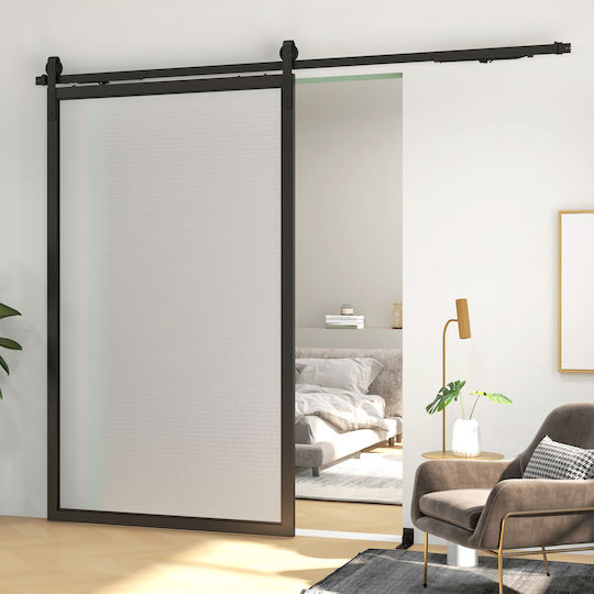 HomCom Mecanism Pentru Ușă Glisantă 244cm Negru