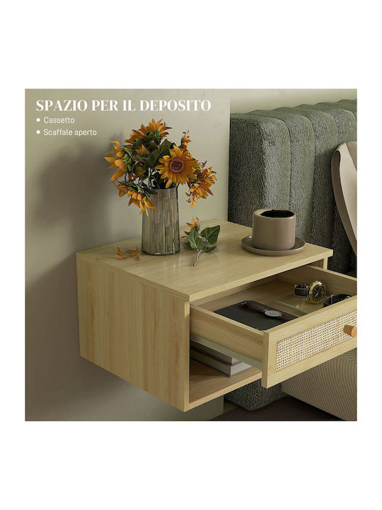 Wooden Beige Bedside Tables 2 Pieces 40x34x23cm