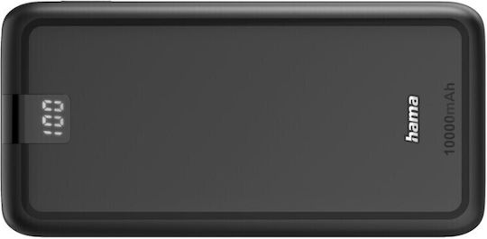 HAMA Performance 10 Power Bank 10000mAh με 2 Θύρες USB-A και Θύρα USB-C Γκρι