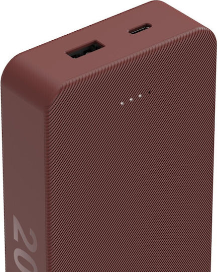HAMA Colour 20 Power Bank 20000mAh με Θύρα USB-A και Θύρα USB-C Κόκκινο