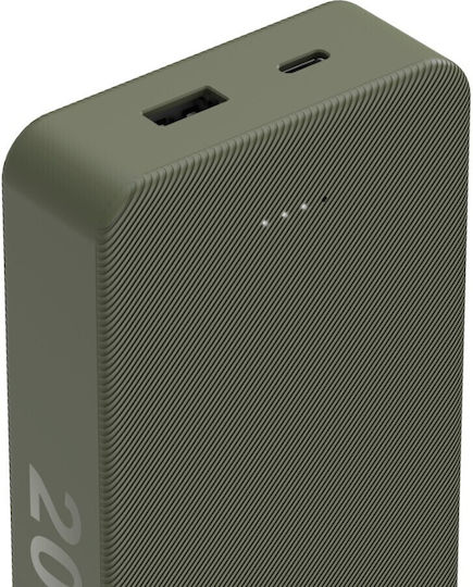 HAMA Colour 20 Power Bank 20000mAh με Θύρα USB-A και Θύρα USB-C Πράσινο