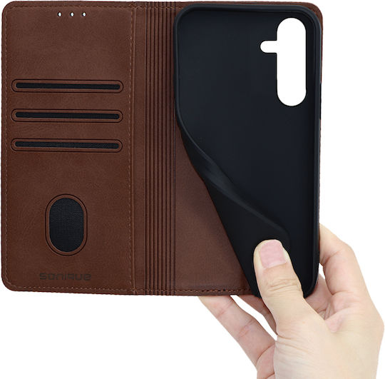Sonique Wallet Synthetic Leather / Plastic / Silicone Brown (Galaxy A35)