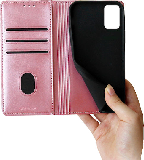Sonique Wallet Δερματίνης / Πλαστικό / Σιλικόνης Ροζ Χρυσό (Moto E22)
