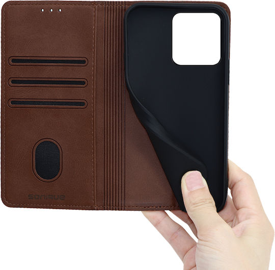 Sonique Vintage Magnet Wallet Synthetic Leather / Plastic / Silicone Brown (Realme C51)