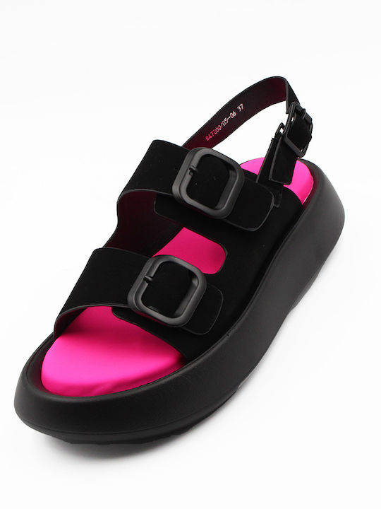Women's Flat Sandals in Black Color
