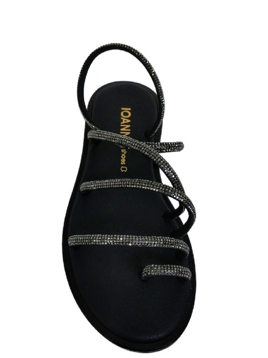 Leder Flache Sandalen für Damen Anatomisch in Silber Farbe