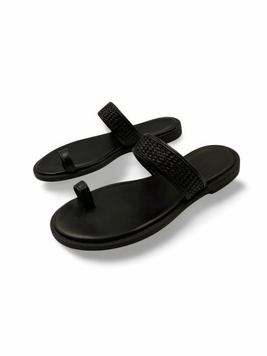 Step Shop Piele Sandale dama în Negru Culoare