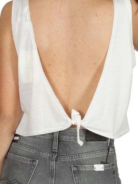 Γυναικείο Crop Top Αμάνικο Κρεμ (Cream)