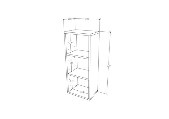 Zaria Cabinet de baie L30xA22xÎ72cm Glossy Grey/Alb