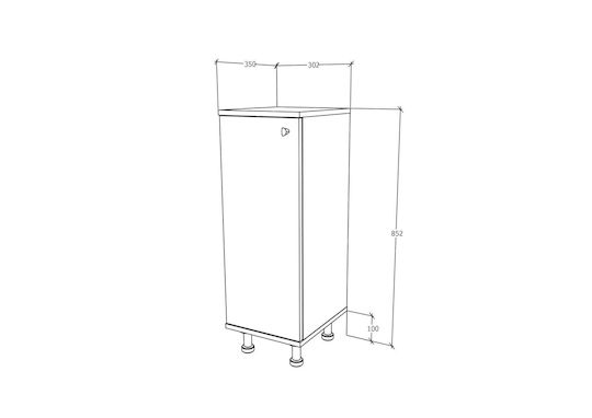 Zaria Cabinet de baie L30xA35xÎ85cm Glossy Grey/Alb