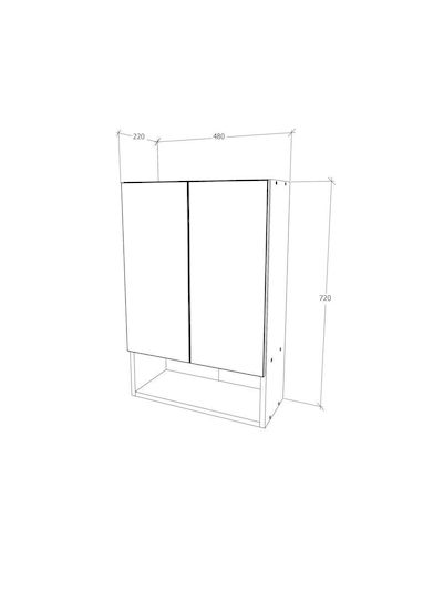 Zed Ντουλάπι Μπάνιου 48x22x72cm Glossy Grey/Alb