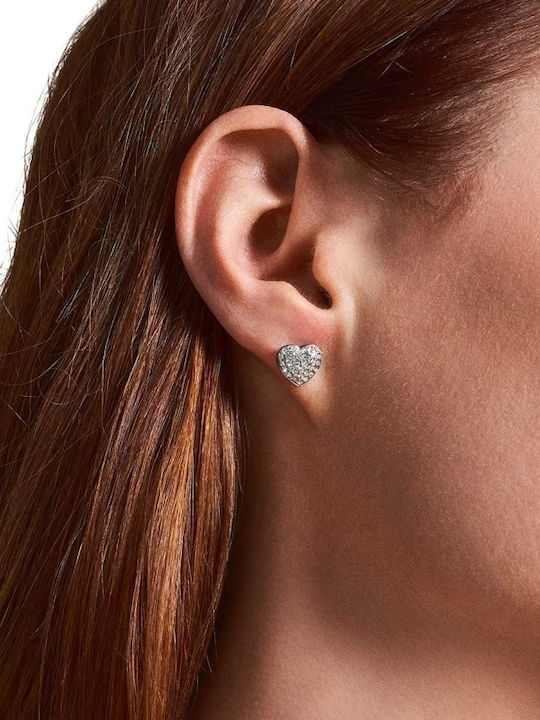 Fossil Sadie Обици от Стомана с Камъни