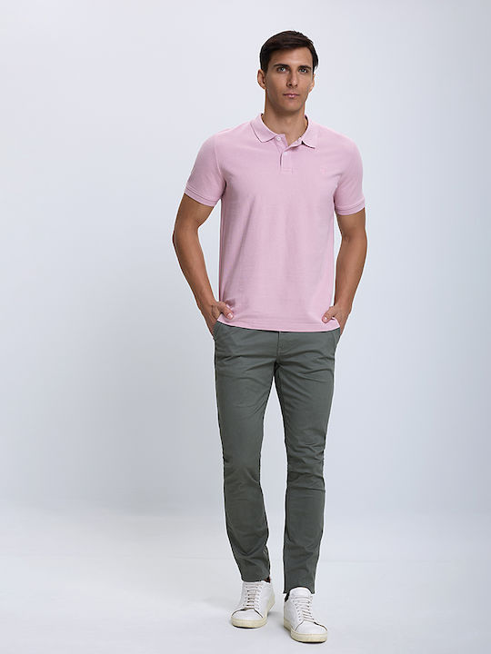 Basefield Men's Short Sleeve Blouse Polo Pink