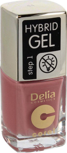 Delia Cosmetics Glossy Σετ Βερνίκια Νυχιών Μακράς Διαρκείας Coral Hybrid Gel 44 11ml