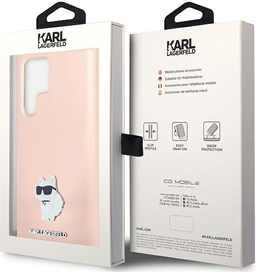 Karl Lagerfeld Choupette Umschlag Rückseite Silikon Rosa (Galaxy S23 Ultra)