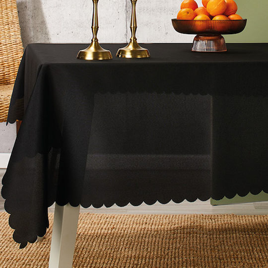 Whitegg Stain Resistant Black Tablecloth 140x140cm
