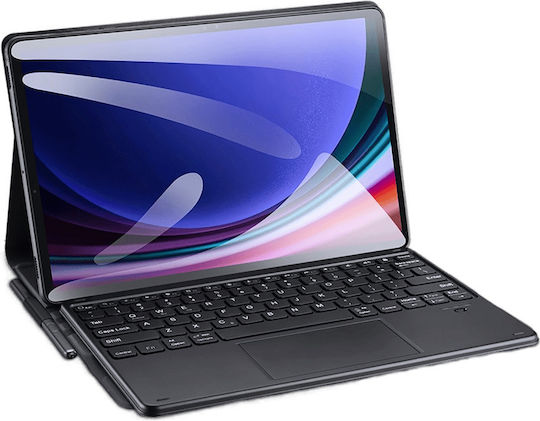 Dux Ducis Flip Cover με Πληκτρολόγιο στα Αγγλικά US Μαύρη (Galaxy Tab S9+ / Galaxy Tab S10+)