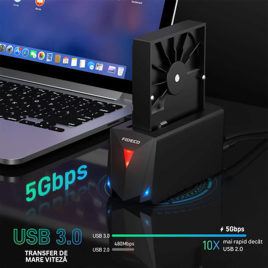 Fideco Docking Station pentru 2 Hard Disk-uri SATA 2.5" / 3.5" cu conectivitate USB 3.0