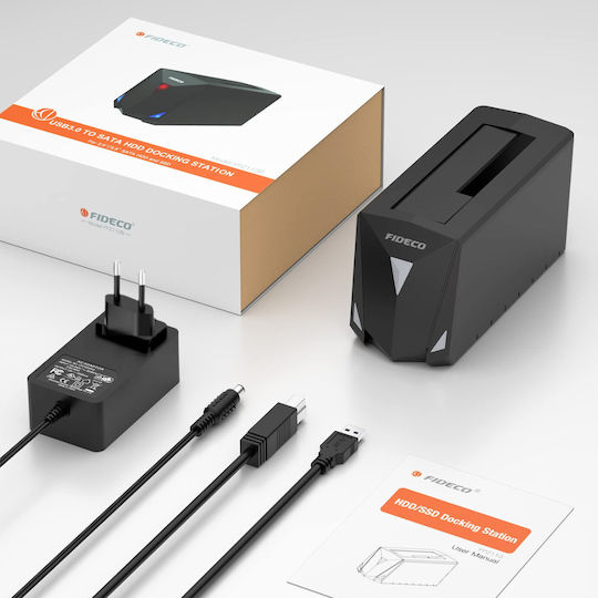 Fideco Docking Station pentru 2 Hard Disk-uri SATA 2.5" / 3.5" cu conectivitate USB 3.0