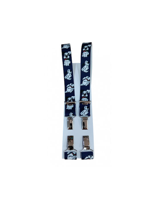 Victoria Kids Suspenders with 3 Clips Blue