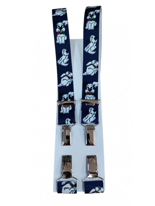 Victoria Kids Suspenders with 3 Clips Blue