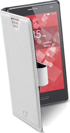 Cellular Line Flip Cover Λευκή