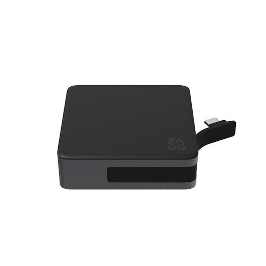 Zagg Pro Connect Hub USB-C Docking Station με HDMI 4K PD Ethernet Μαύρο