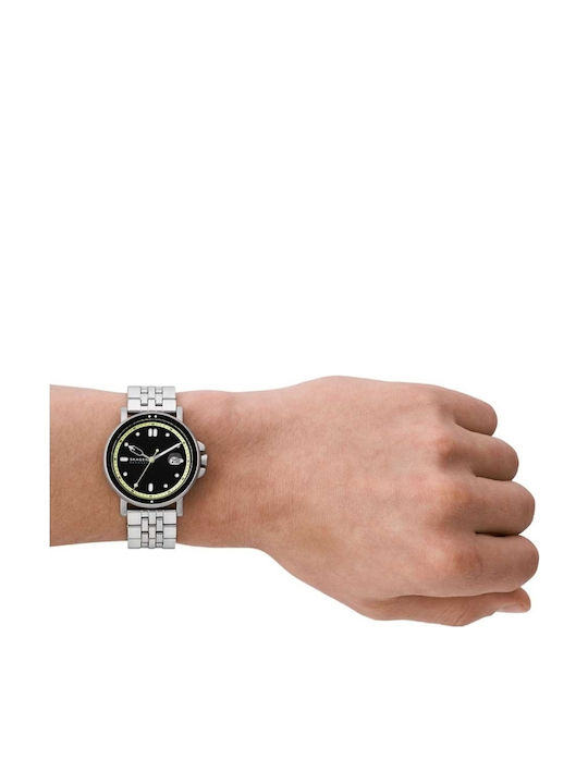 Skagen Ανδρικό Ρολόι 40mm Μπαταρίας με Ασημί Μεταλλικό Μπρασελέ