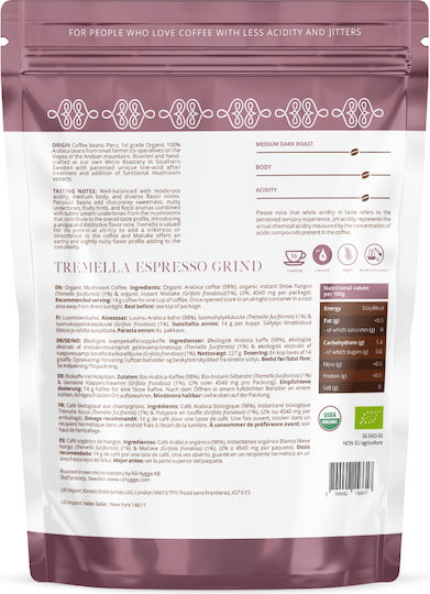 Rå Hygge Bio Tremella Maitake Mushroom Coffee Espresso Ground 227g