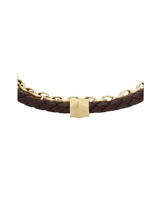 Fossil Brățară Pentru Bărbați Din Piele 21cm