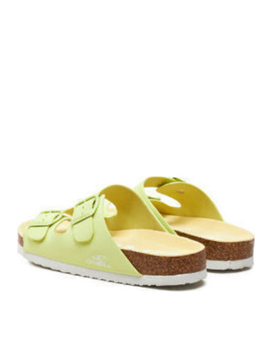 Women's Flat Sandals in Yellow Color