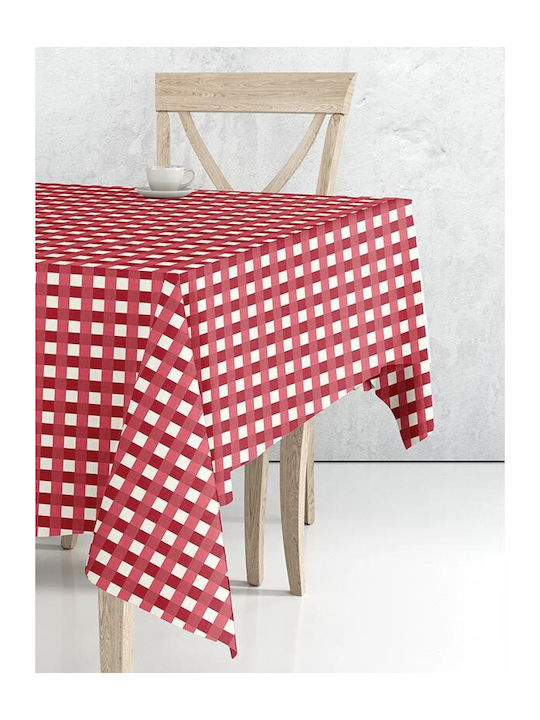 Sunshine 2024 Cotton & Polyester Checkered Tablecloth Red 140x140cm