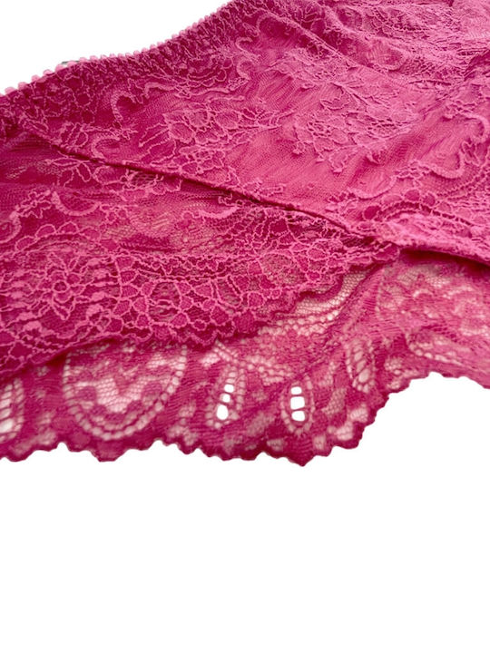 Leilieve Cotton Women's Slip with Lace Fuchsia