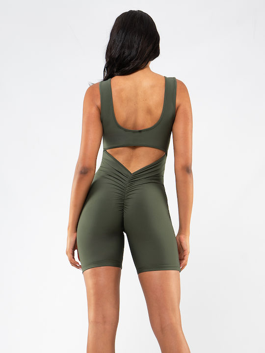 Women's Sleeveless One-piece Shorts Khaki
