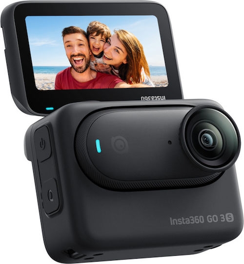 Insta360 GO 3S Standard Edition 128GB Action Camera 4K Ultra HD 360° Capture Underwater with Screen 2" and Wi-Fi Black