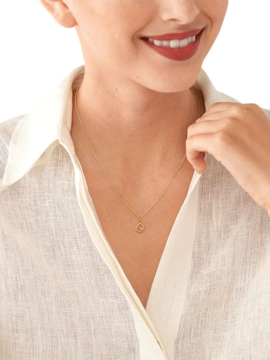 Fossil Monogramă "D" din Placat cu aur Oțel