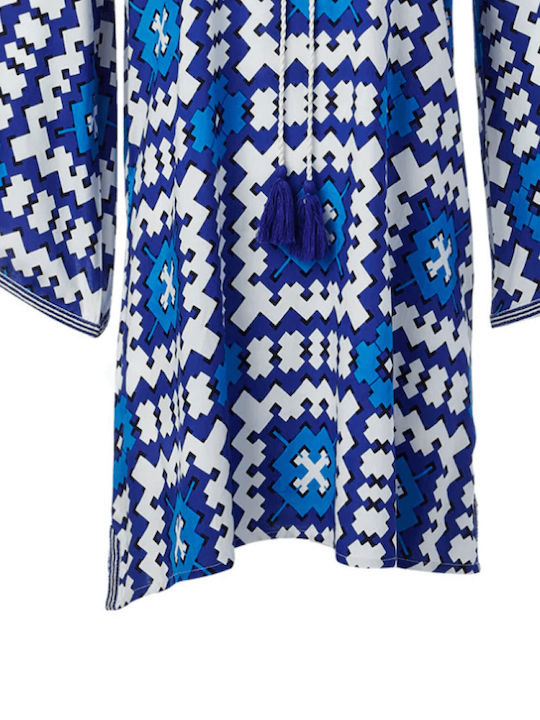 Achilleas Accessories Damen Mini Kaftan Strand Blau