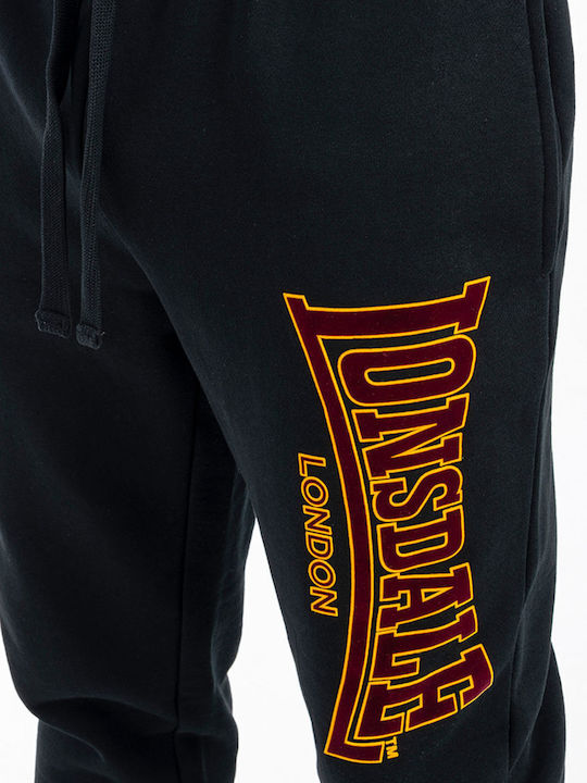 Ανδρική Βαμβακερή Φόρμα Lonsdale Blackley Regular Fit Black Oxblood