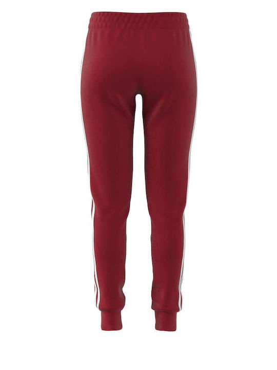 Essentials 3-Stripes Damen Jogginghosen Vlies Rot