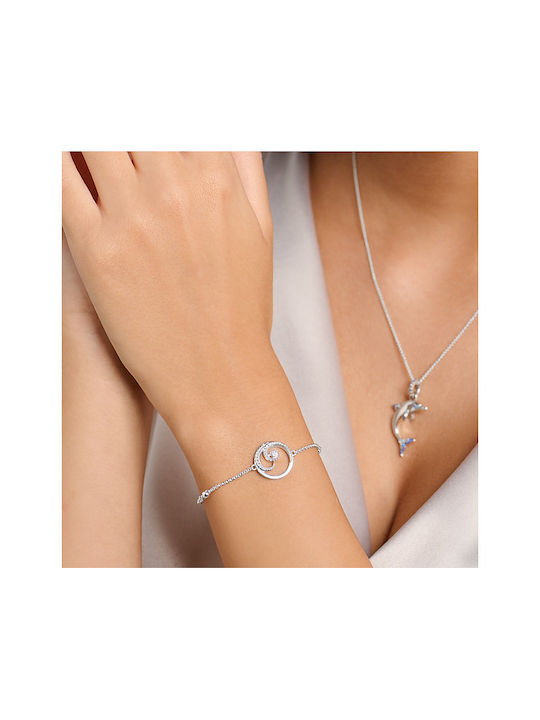 THOMAS SABO 925 Sterling Silber ARMBAND WELLE MIT STEINEN A2045-051-14 Markenarmbänder