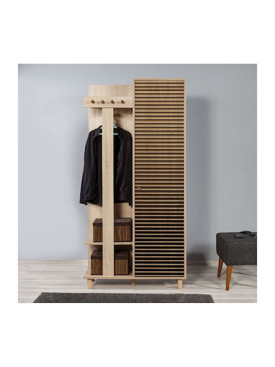 Soho Eingangsmöbel mit Garderobe & Schuhschrank Sonoma 90x36x194cm
