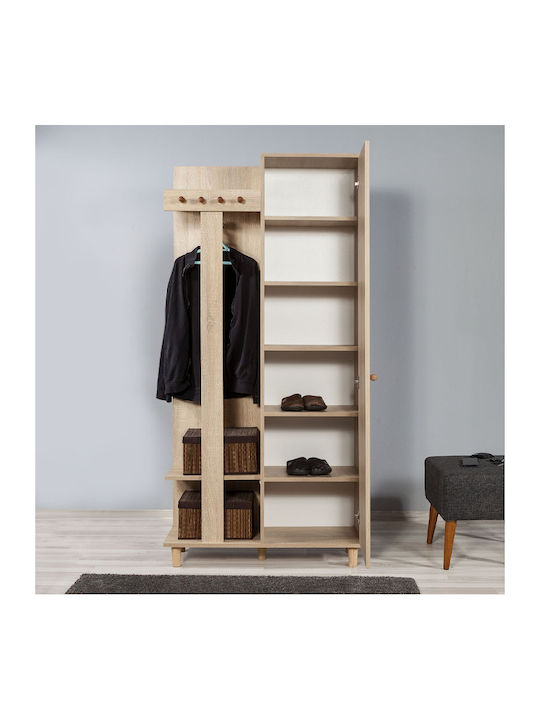 Soho Eingangsmöbel mit Garderobe & Schuhschrank Sonoma 90x36x194cm