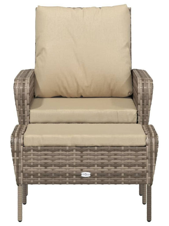 Outdoor-Sessel Rattan Coffee mit Kissen 69x78x88εκ.