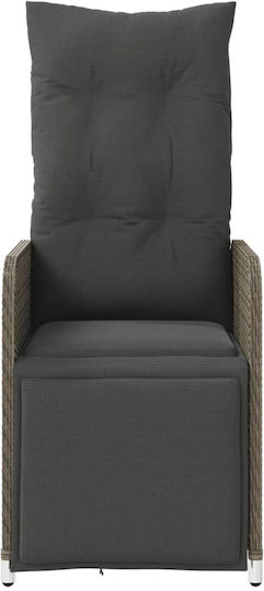 Outdoor-Sessel Rattan Grey mit Kissen 54.5x58.5x92εκ.