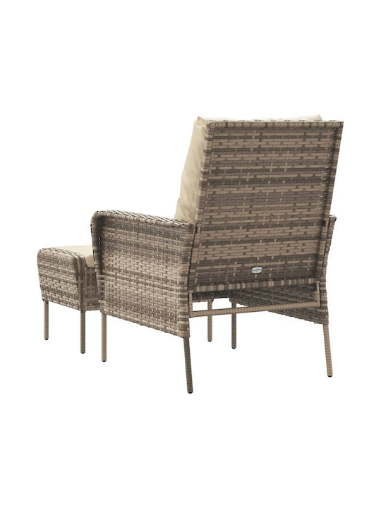 Outdoor-Sessel Rattan Coffee mit Kissen 69x78x88εκ.