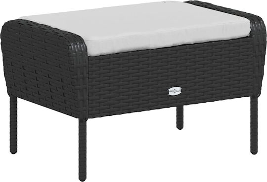 Outdoor-Sessel Rattan Black Velvet-Black Metal mit Kissen 69x78x88εκ.