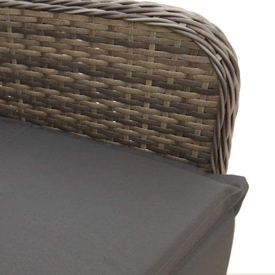 Outdoor-Sessel Rattan Grey mit Kissen 54.5x58.5x92εκ.
