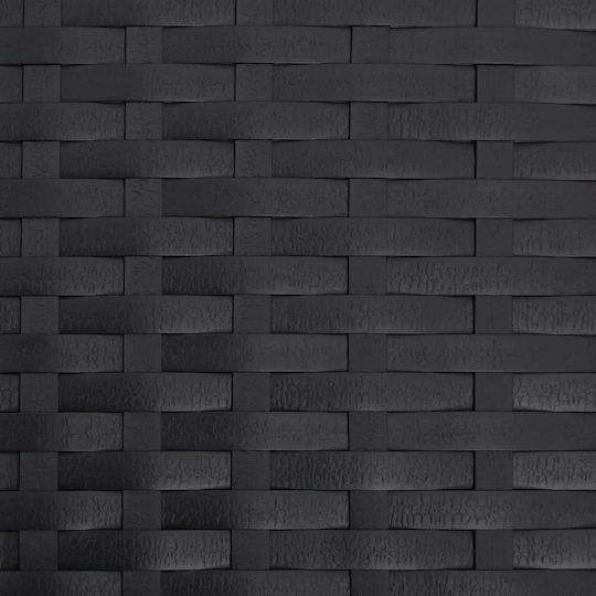 Outdoor-Sessel Rattan Black Velvet-Black Metal mit Kissen 69x78x88εκ.