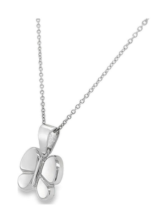 Xryseio Butterfly Charm in 14K White Gold